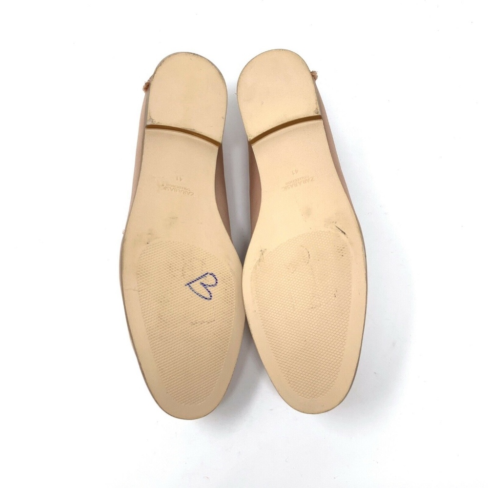 Zara Pink Satin Flats Frayed Loafers - Picture 7 of 8